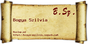 Bogya Szilvia névjegykártya