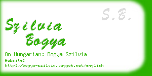 szilvia bogya business card